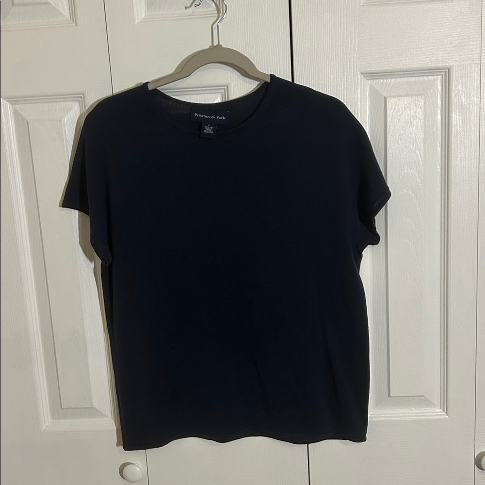 Preston & York Women's Navy Blue Top Size L